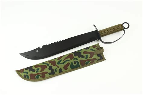 19.5" Full Tang Machete Sawtooth Blade with Sheath