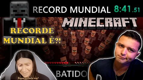 Reagindo Ao Grox Record Mundial Minecraft Speedrun Youtube