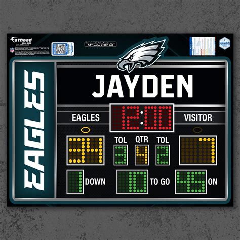 Philadelphia Eagles - Scoreboard Graphic - With Personalized Name - Of