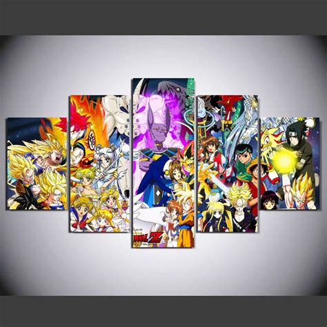 Anime Lovers 5 Piece Canvas Wall Art Gaming Room Canvas Customized