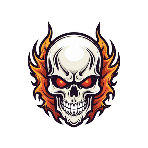 Premium Vector Flaming Skull Vector Clip Art Illustration