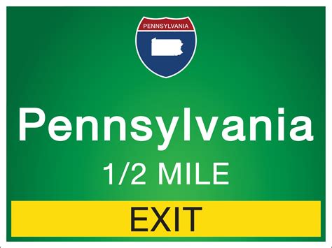 Highway signs before the exit To Pennsylvania Of United States 3291278 ...