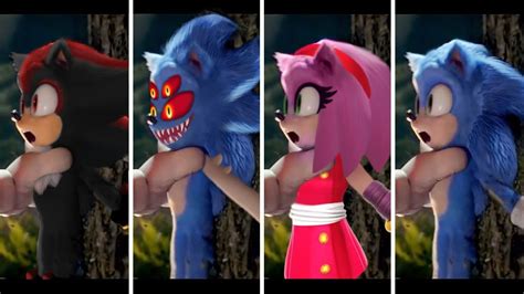 Sonic Movie Old Design Vs New Design Shadow Vs Sonic Exe Monster