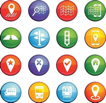 Navigation Icon Set Subway Road Sign Vector Vector Subway Road Sign