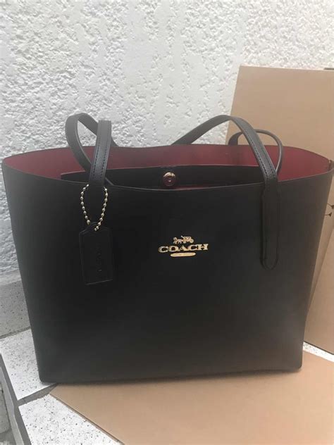 Bolsa Coach 100 Original Piel Tote Negra Grande 3 499 00 En