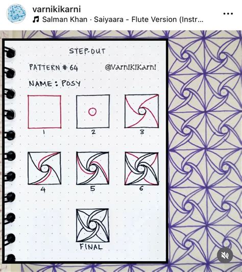 The Instructions For How To Draw An Origami Style Pattern On A Sheet Of