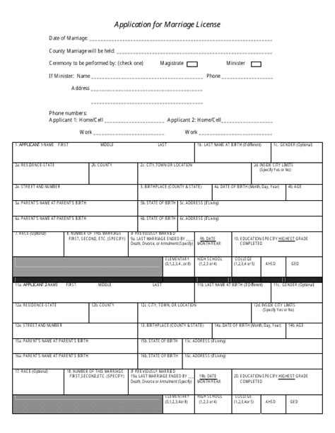 Application Form For Marriage License Fill Out Sign Online And Download Pdf Templateroller