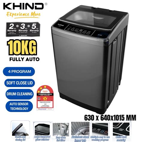 KHIND 8KG 10KG 12KG FULLY AUTO WASHING MACHINE TOP LOADING WM80A