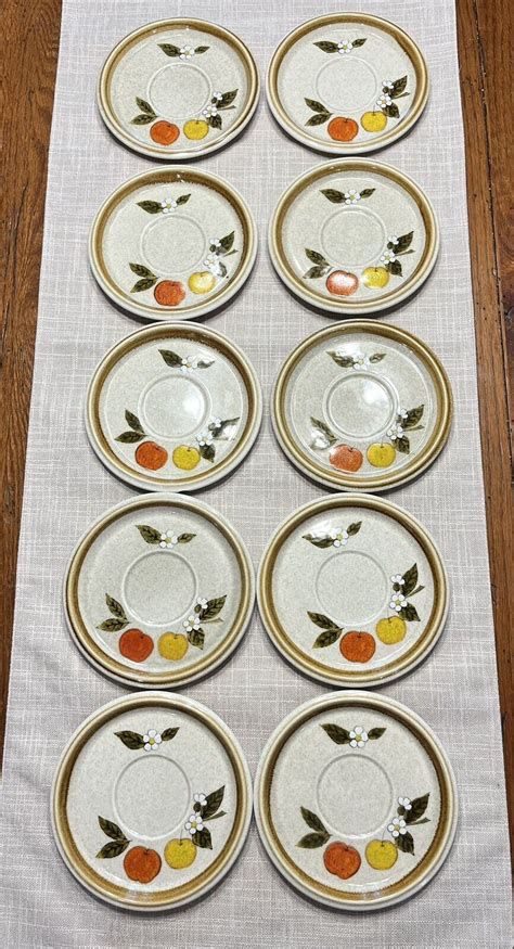 Vintage Mikasa Stone Manor Tempting Saucers Set Of F Ebay