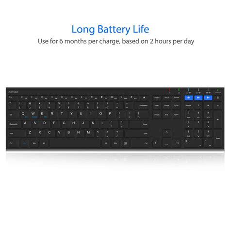 Arteck HB192 Universal Bluetooth Keyboard Multi-Device Stainless Steel ...