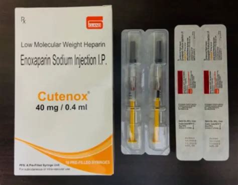 Cutenox 40 Mg 0 4 Ml Enoxaparin Injection At Rs 335 Piece Injection