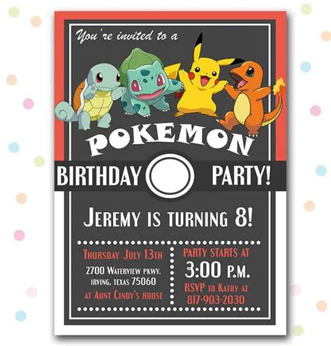 12 Superb Pokemon Birthday Invitations | Kitty Baby Love