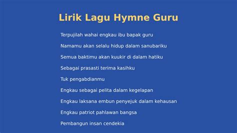 Lirik Lagu Hymne Guru Terbaru Setelah Perubahan Dan Maknanya