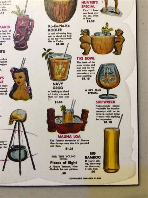 Vintage Tiki Restaurant Drink Menu Art Etsy