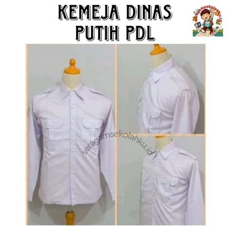 Jual Baju Putih Pdh Pdl Pns Asn Seragamsekolah Putih Saku Dua Kemeja