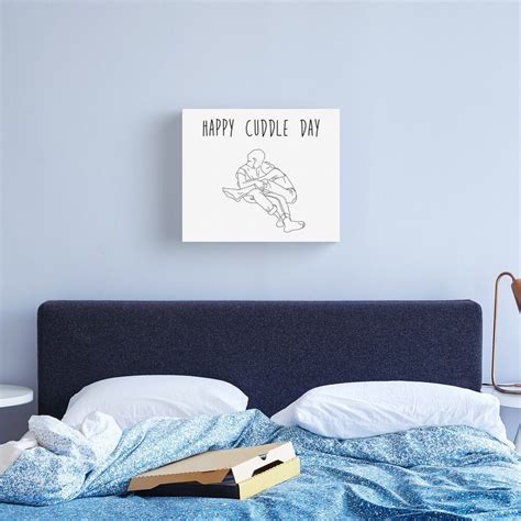 Lovers Happy Cuddle Day Quote Canvas Print By Another Studio Design