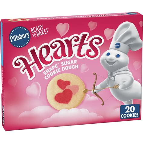 Pillsbury Ready To Bake Hearts Shape Sugar Cookie Dough 20 Count 9 1 Oz