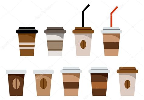 Set Of Paper Glasses For Coffee Stock Vector By GurZZZa 111205000