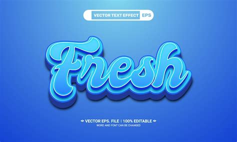 Efecto De Texto Fresco D Editable Vector Premium