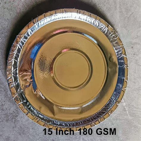 15 Inch 180 Gsm Silver Foil Paper Plates At Rs 41 Pack Surat Id