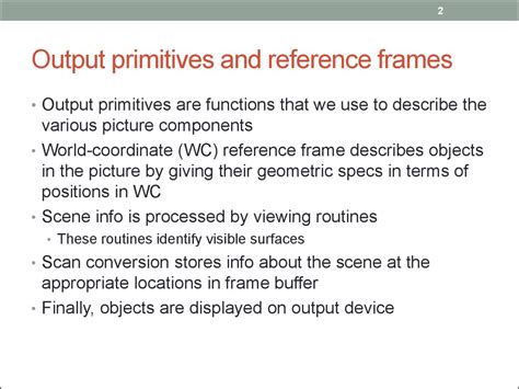 Cmpe 466 Computer Graphics Graphics Output Primitives Chapter 4