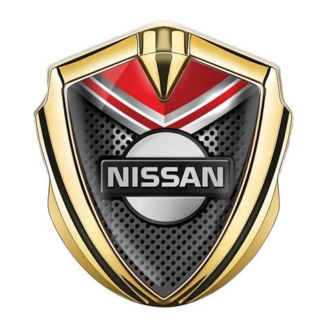 Nissan Emblem Car Badge Gold Metallic Grate Red Fragment Edition ...