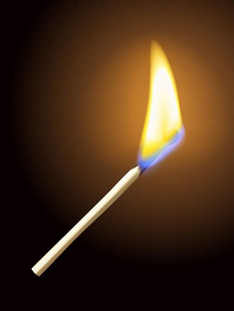 Premium Vector Realistic Burning Matchstick Flame With Transparency