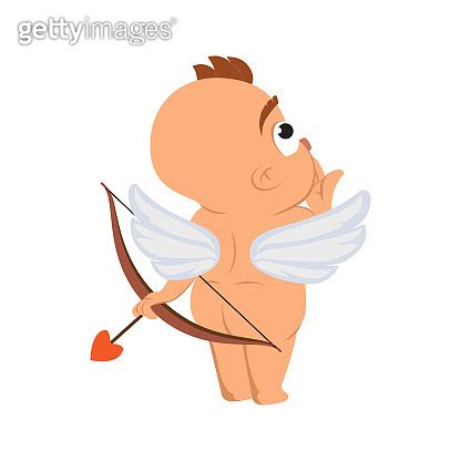 Cupid Angel Love Character Vector Illustration For Valentine Day Or