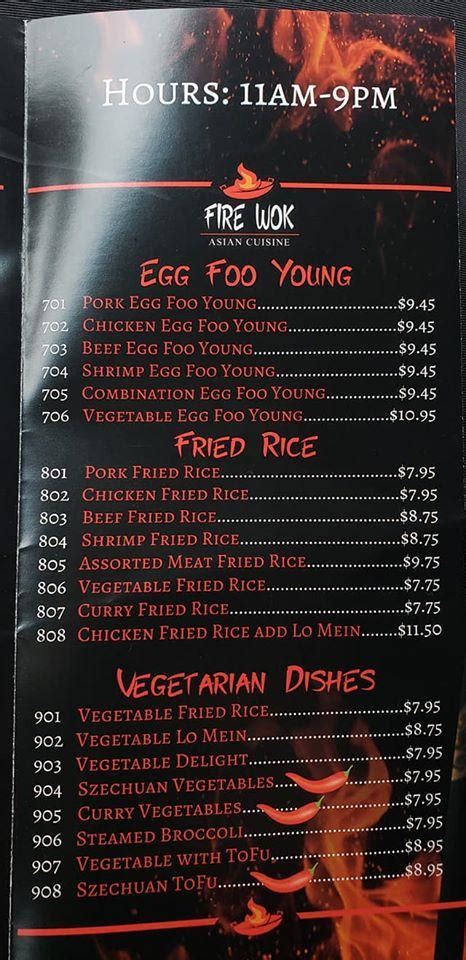 Menu At Fire Wok Restaurant Centralia