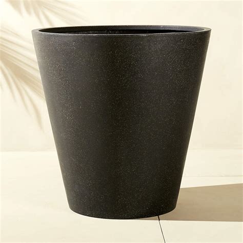 Shore Polyterrazzo Extra Large Black Modern Indoor/Outdoor Planter + Reviews | CB2