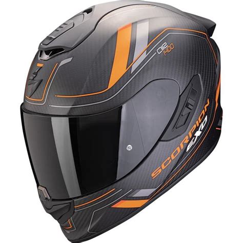 Casque Exo Evo Carbon Air Mirage Scorpion Noir Mat Orange