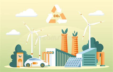 Reciclaje De Di Xido De Carbono Y Metanol Renovable Concepto De Esquema