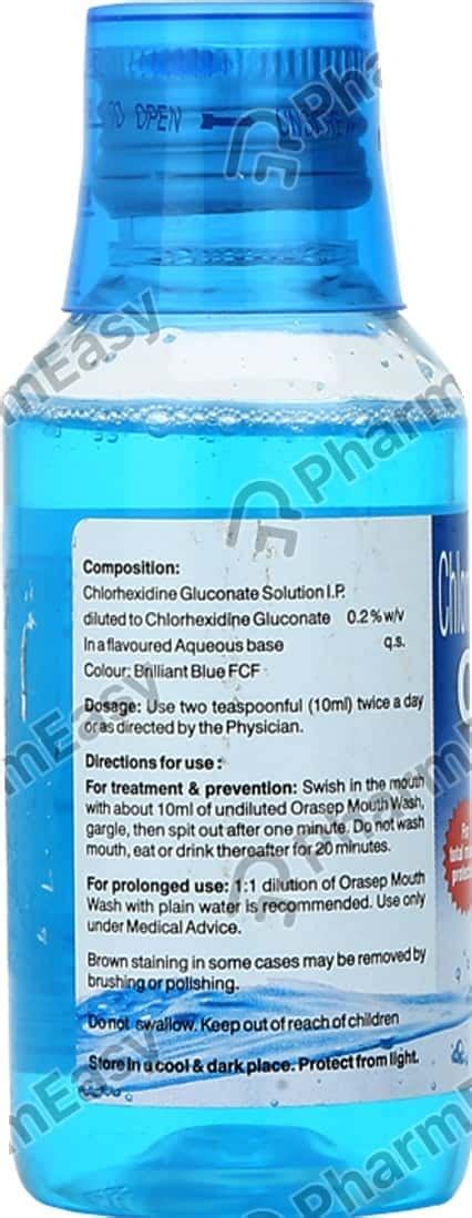 Orasep 0 2 W V Mouth Wash 100 Uses Side Effects Price Dosage