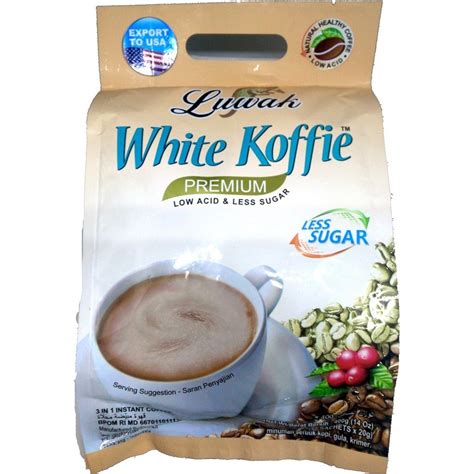 Luwak White Coffee Premium Less Suger Fine Sugar White Koffie Instant