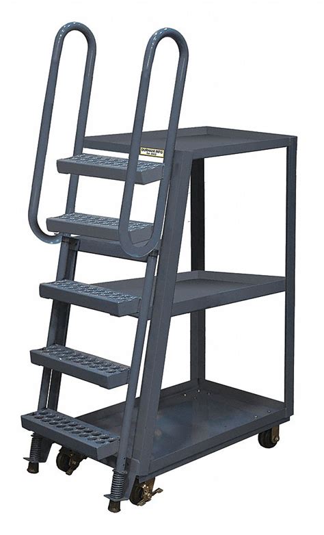 Grainger Approved Stock Picking Ladder Cart Load Capacity 1200 Lb