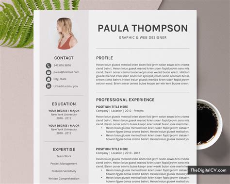 Modern Cv Template For Microsoft Word Simple Cv Template Design Clean