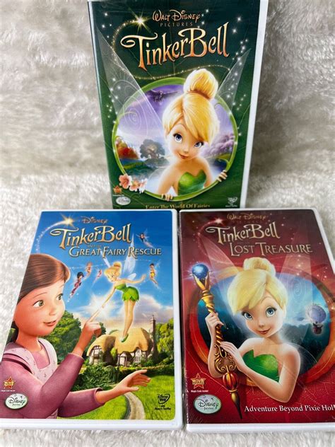 Lot Of 3 Tinker Bell Dvds The Lost Treasure New Great Fairy Rescue