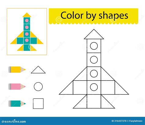 Coloring Pages. Color by Shapes. Illustration for Kids Education ...