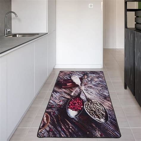 Tapis De Cuisine Antid Rapant Tapis De Cuisine Lavable Noir Tapis