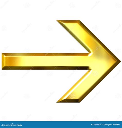 3D Golden Arrow stock illustration. Illustration of elegant - 5271514