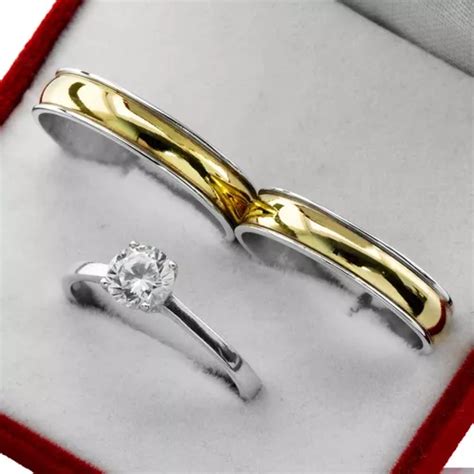 Alianzas Oro Y Plata Cintillo Compromiso Boda Casamiento Cuotas Sin