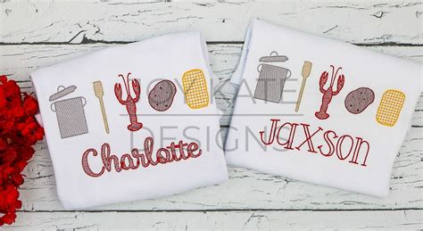 Build Your Own Crawfish Boil Set Embroidery Design Joy Kate Designs