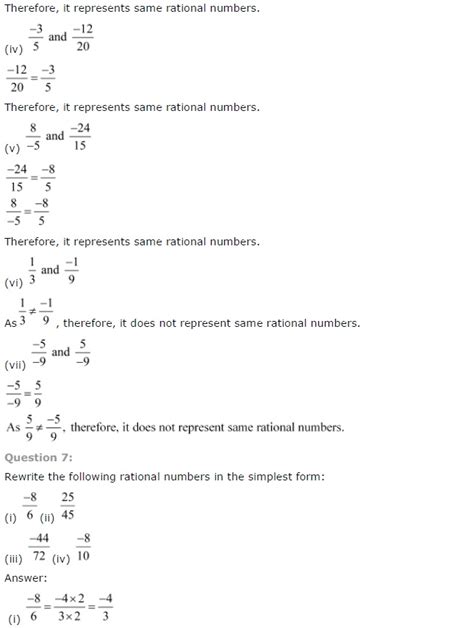 Ncert Solutions For Class Maths Chapter Rational Numbers Exercise