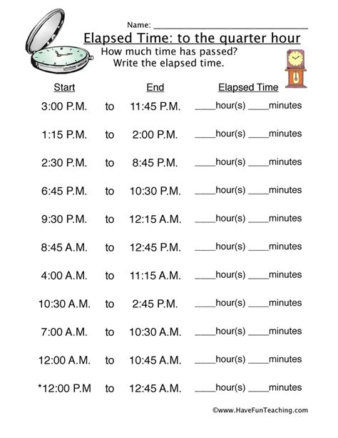 Fourth Grade Elapsed Time Worksheets Time Worksheets