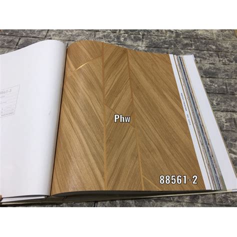 Jual Wallpaper Dinding Korea Motif Kayu Garis Kotak Geometri Modern