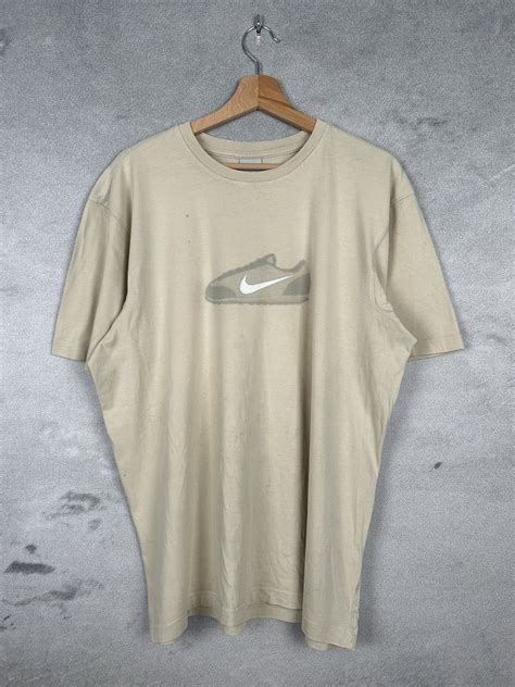 Nike Vintage Nike Center Swoosh Cortez Tee Beige Y2k 00s Grailed