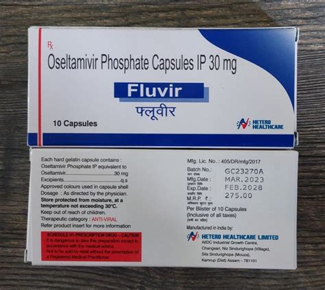 Fluvir Oseltamivir 30mg Capsule At Rs 275 Stripe Tablets Capsules