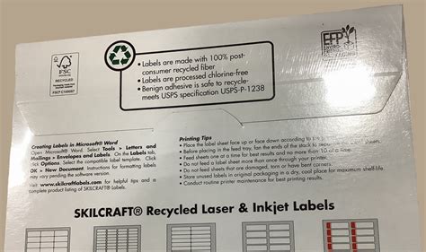 Skilcraft Recycled Laser And Inkjet Shipping Labels 2 X 4 Nsn 7530