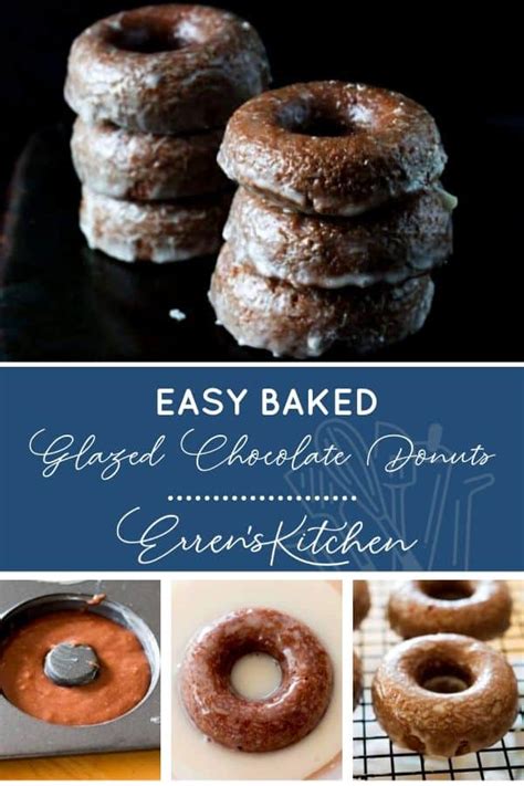 Easy Baked Glazed Chocolate Doughnuts Errens Kitchen