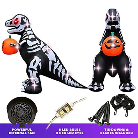 Holidayana Halloween Inflatables Large Ft Skeleton T Rex Inflatable